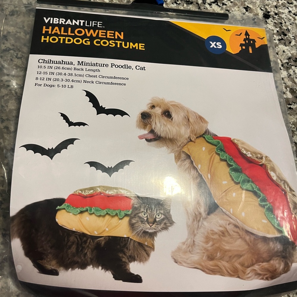 ⭐️ New! XS dog hotdog costume